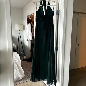 Forrest green halter dress